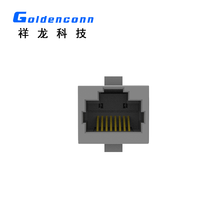 RJ45 1X1 立式PIP 16.3H 無燈帶耳 灰色1J4V027